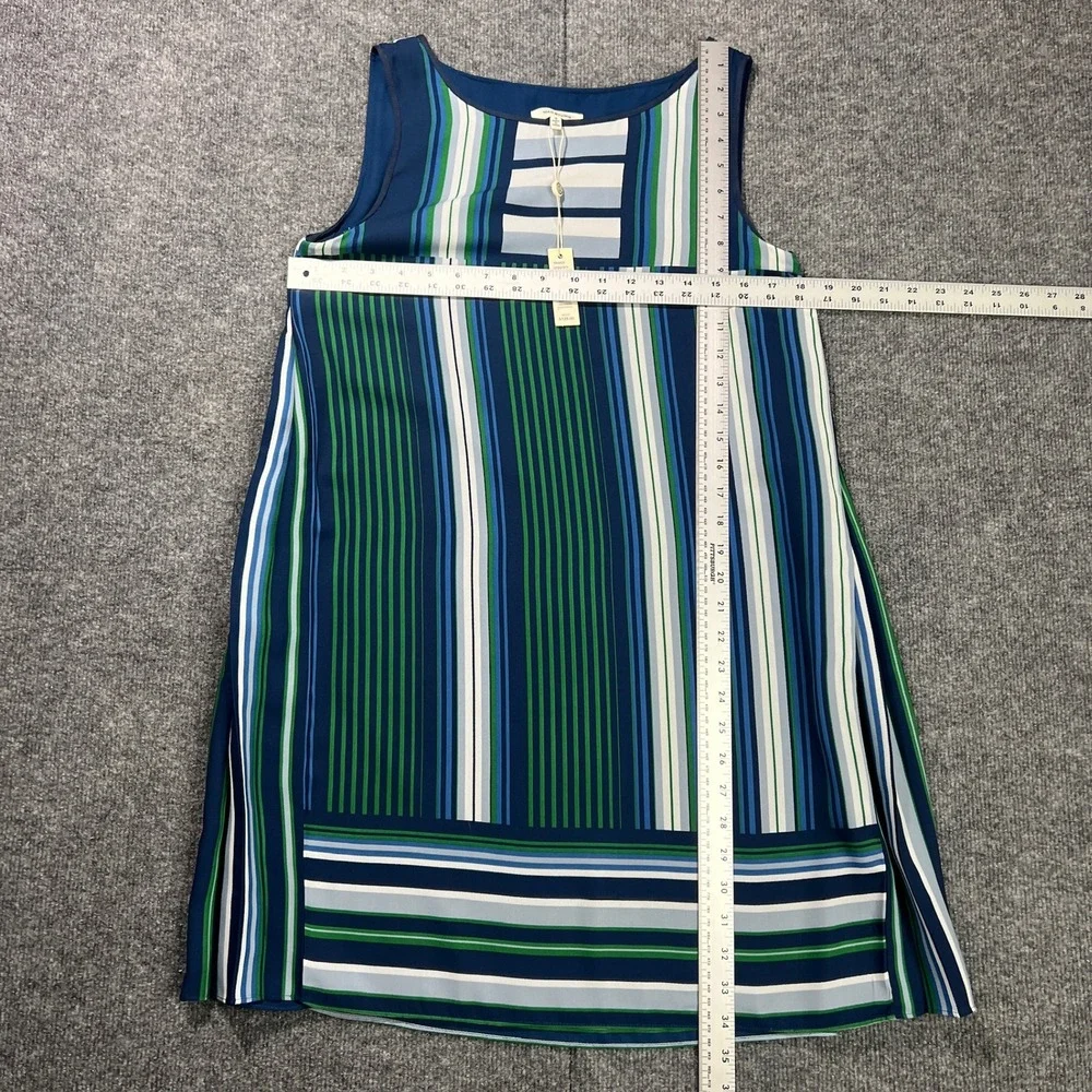 NWT Max Studio Women's Small Blue Green‎ Striped Sleeveless Shift Dress 5904A58